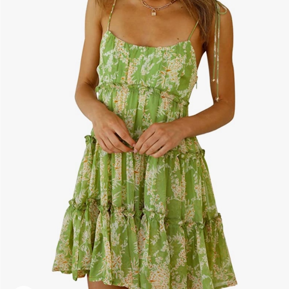 Green Floral Dress
